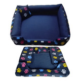 Cama Pra Cachorro Grande Cama Pet + Capa Extra 70x80cm Cor Cama Azul Marinho + Capa Azul Marinho