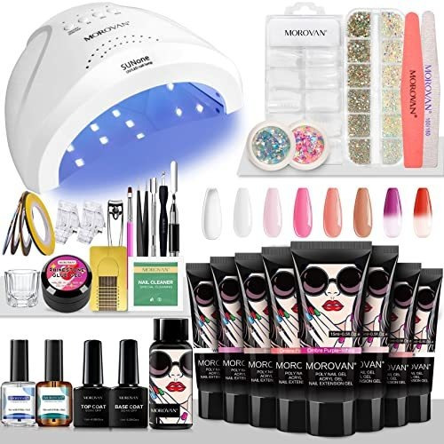 Kit De Uñas Morovan Con Poly Gel Para Lámpara Led 48w