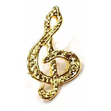 Bótom Pim Broche Clave De Sol Musical 25mm Folheado Ouro 18k