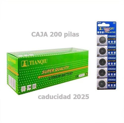 200 Pilas Tianqiu Cr2032 Batería Litio 3v Caducidad 2022