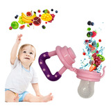 Chupeta Alimentadora Porta Frutas Bico Silicone Mordedor Top Cor Rosa