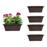 4 Macetas Jardinera Terracota  Plastico Resistent 40x22x16cm