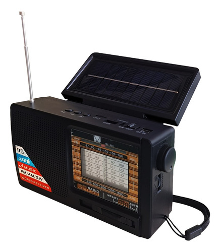 Bocina Bluetooth Radio Fm Linterna Panel Solar Recargable