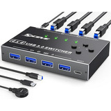 Selector Usb 3.0 4 Computadoras, Mleeda 4 Puertos Para Compa