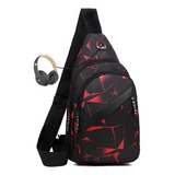 Mochila Hombre Dama Cruzada Mariconera Doble Capa Impermeable Multifunción Bandolera Morral Escolares Calidad Con Orificio Para Auriculares Casual