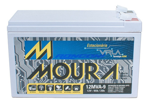 Batería Moura Gel Ups 12v 9ah Amper Sistema Alarmas Apc 9a