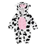 Mono De Pijama Con Estampado De Vaca Para Bebé, Capucha, Cos