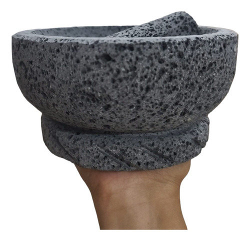 Molcajete Piedra Volcánica Natural Artesanal 7' Marca Erilio