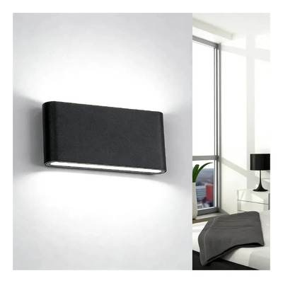 Lampara Arbotante Pared Exterior Interior Para Baño Led 12w Luz blanca Negro | MercadoLibre