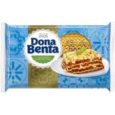 Massa De Sêmola Com Ovos Para Lasanha Dona Benta Pacote 500g