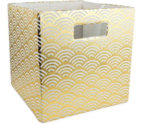 Ondas Dorado Oro Dii Organizador Cubo 33x33cm Grande Cesta