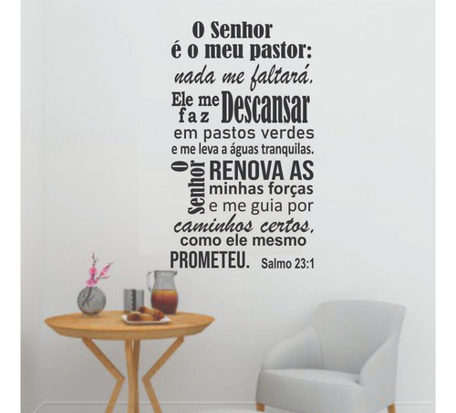 Adesivo De Parede Frase Biblica Salmo 23