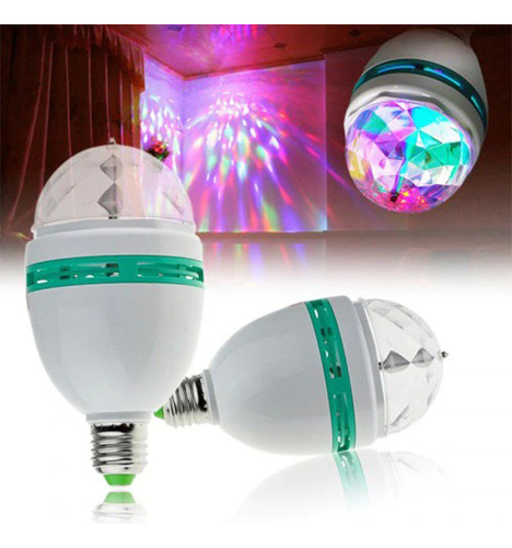 Bombillo Discoteca Luz Led Auto Giratorio Discotequero Kl218