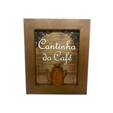 Quadro Rústico Artesanal Cantinho Do Café Área Gourmet 3d 