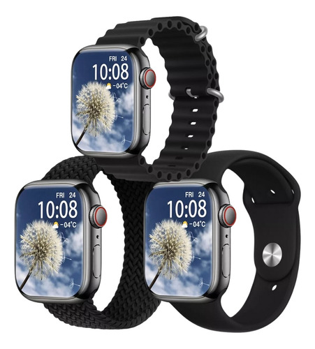 Smartwatch Hw9 Pro Max Nfc Ip67 Amoled 2024 Com 3 Pulseiras