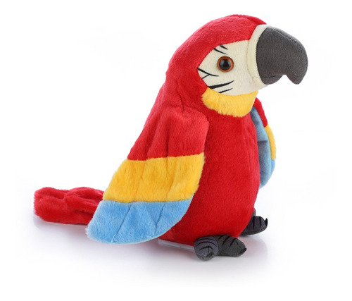 Rojo Musical De Peluche De Peluche Loro Hablando Pájaro Pree