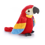 Rojo Musical De Peluche De Peluche Loro Hablando Pájaro Pree