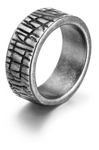 Nuevo Anillo Rudo Temperamento Acero Titanio Hombre A202