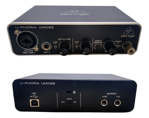 Interface De Áudio Behringer U-phoria Umc22 