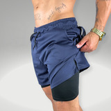 Shorts 2 Em 1 - Dry Fit Térmico De Compressão Academia