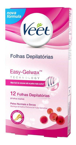 Folha Depilatória Corporal Veet Pele Normal E Seca 12 Unideades