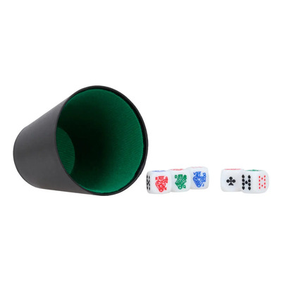 Cubilete Con 5 Dados Poker Interior Forrado Juego De Casino | MercadoLibre