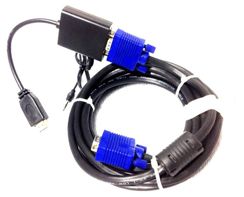 Cabo Hdmi Vga 3m Conversor Eletrônico