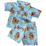 Conjunto Blogueirinho Mauricinho Rei Leão Moda Infantil 