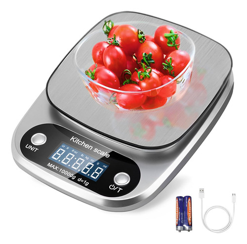 1g/10kg Báscula De Cocina Digital De Alta Precisión Recargab