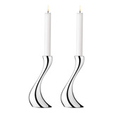 Georg Jensen Cobra Juego Mediano De Candelabros De 2