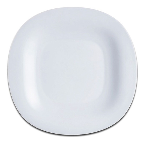 Plato Cuadrado Playo 27 Cm Vidrio Templado Blanco Pettish 