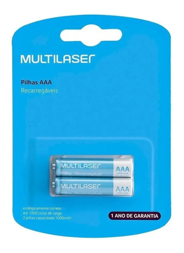 Pilhas Recarregável Aaa Palito 1000mah 2 Unidade Multi Cb051