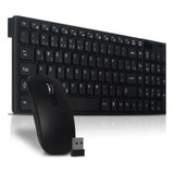 Kit Teclado Mouse Wireless S/fio Slim 2.4 Ghz K-06+ Desk Pad