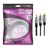 Cabo P2 Estéreo X 2 Rca - Fitz 5m Ponta: Gold 0180705