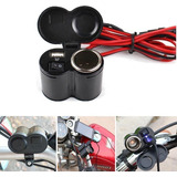 Cargador Usb Y Encendedor De Cigarros, Para Moto 12v