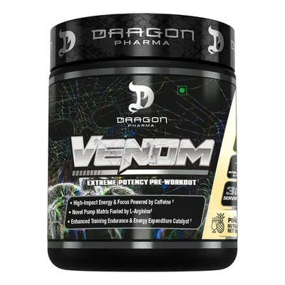 Pre Entreno Dragon Pharma Venom 40 Servs Extrema Potencia Sabor Piña colada | Envío gratis