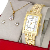 Relógio Champion Feminino Dourado Prova Dágua Luxo