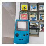 Consola Game Boy Color Turquesa + 8 Juegos En Buen Estado 