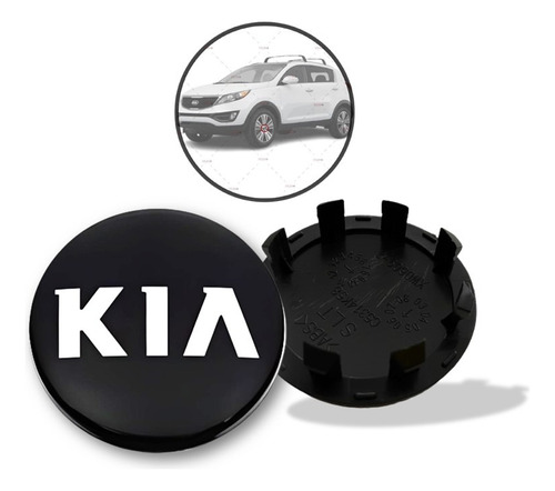 Par De Centros De Rin Kia Sportage 11-15 Negro/crom 59 Mm