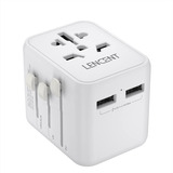 Adaptador De Viaje Universal Con 2 Puertos Usb, Adaptador De