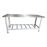 Mesa Bancada Para Lanchonetes 190x70 Aço Inox Industrial *