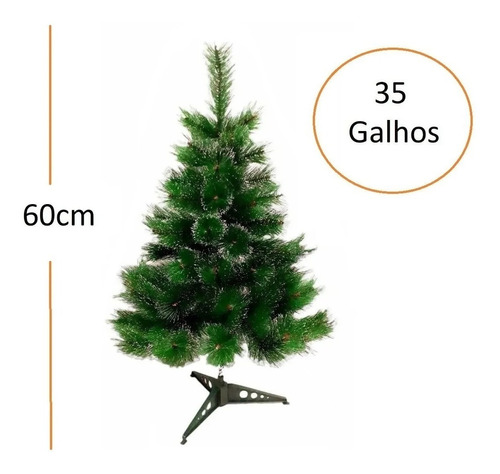 Árvore De Natal Pinheiro Luxo Pequena 60cm 35 Galhos 