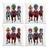 Kentucky Derby - Juego De 4 Fundas De Almohada De 18 X 18 Pu