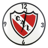 Reloj Futbol De Pared Analógico De Mdf Independiente 40cm
