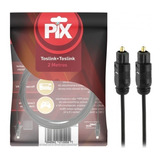 Rf - Cabo Áudio Óptico Digital 2 Metros Toslink 2m Plug Gold