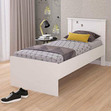 Cama De Solteiro Bianca Cimol 100% Mdf Branca Cor Branco