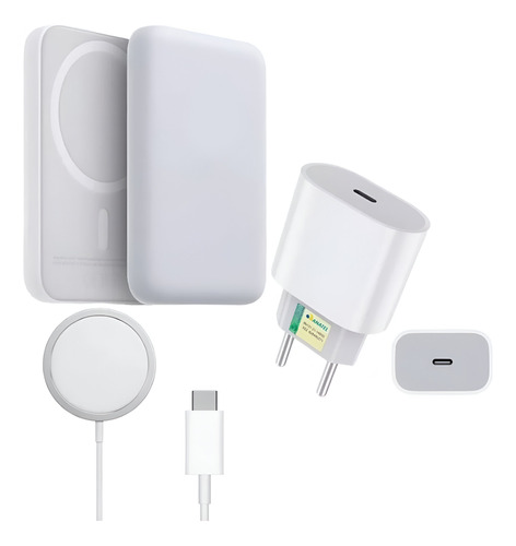 Kit Carregador Magnético Indução Turbo Compatível Com iPhone