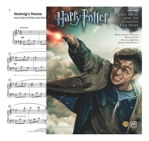 Partitura Piano Facil Harry Potter Complete Film Digital Oficial