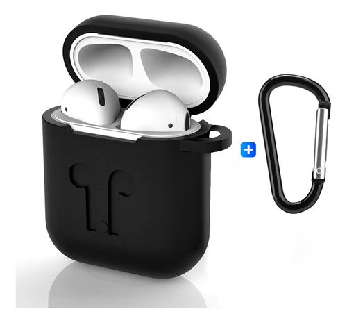 Funda Protector Para AirPods 1 / 2 / Pro Negro Case Silicona