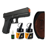 Airsoft 6mm Toda Metal Glock Vigor V20 + Bbs + Coldre + Óleo